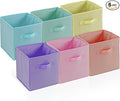 4E's Novelty 6 Pack 11 Inch Pastel Color Storage Foldable Cube Bins, Colorful by 4EsNovelty