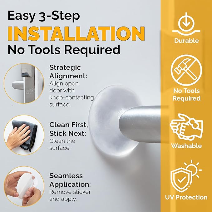 Ducki Door Stop Wall Protector | Self Adhesive Door Knob Wall Protectors from - Image 3