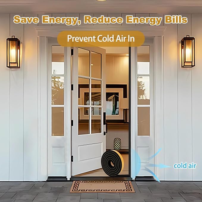 Weather Stripping Soundproof 1 in x 1/2 in, Weatherproof Foam Insulation Tapes - Image 5