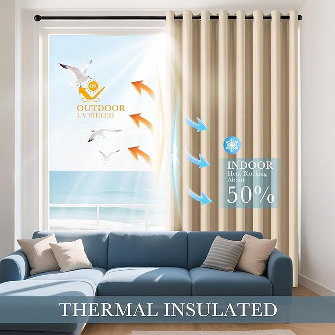 PONY DANCE Blackout Curtains for Bedroom 72 Inch Length 2 Panels Set, Privacy - Image 3