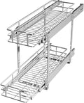 LOVMOR 2 Tier Individual Pull Out Cabinet Organizer 9" W x 21½" D, Slide Out by LOVMOR