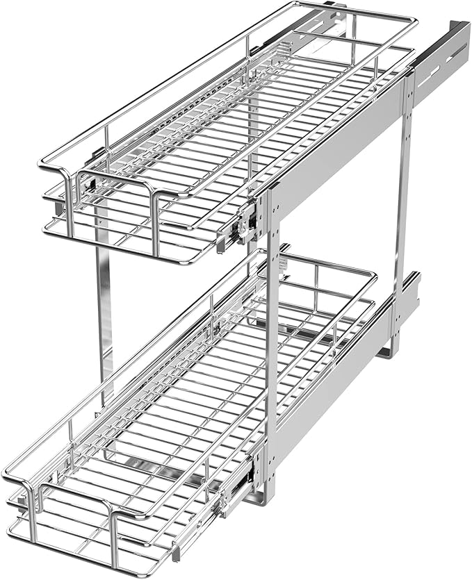 LOVMOR 2 Tier 5½" W x 21½" D, Individual Pull Organizer Kitchen Cabinet Storage by LOVMOR