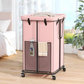 150L Laundry Hamper with Wheels, Rolling Laundry Basket with Metal Frame and by OLLDIDE