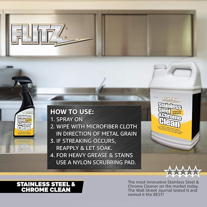 Flitz Stainless Steel & Chrome Clean - 16oz Bottle - Image 8