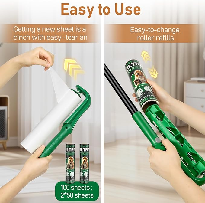 Large Lint Roller Refills for Lint Remover, 4 Pack 10 Inch Big Lint Roller - Image 4