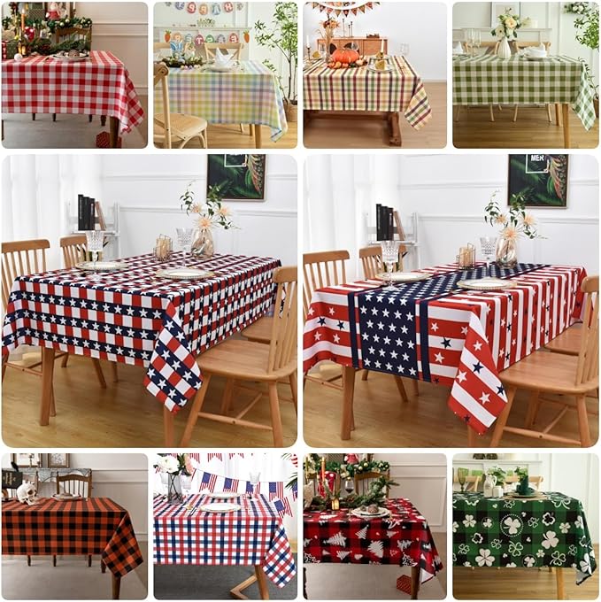 Waterproof Plaid Tablecloth Fabric - Image 4