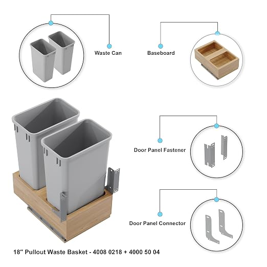Dowell B18/B21 Wood Base Wastebasket Pullout - Image 5