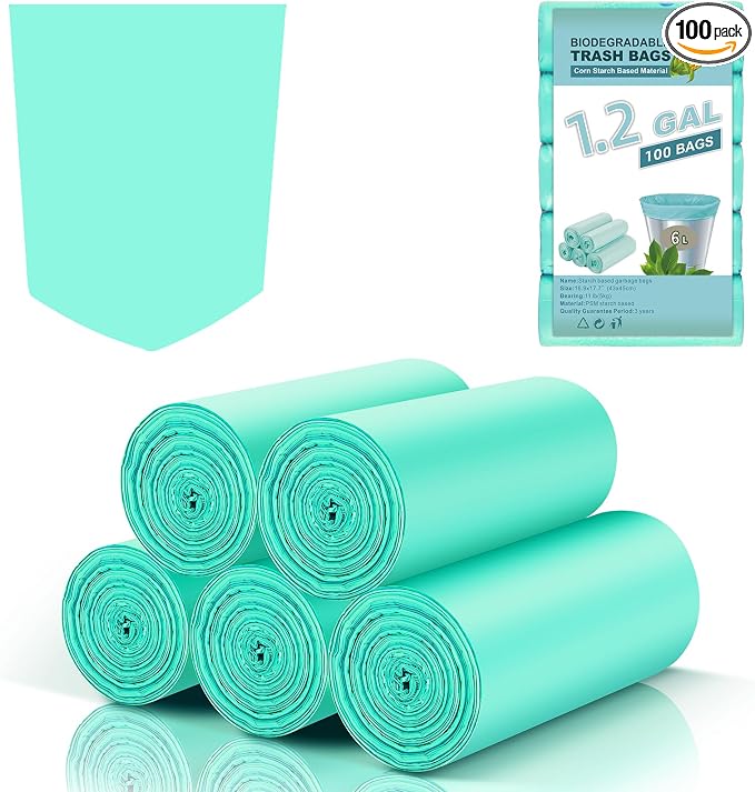 Small Biodegradable Trash Bags 1.2 Gallon by Inwaysin