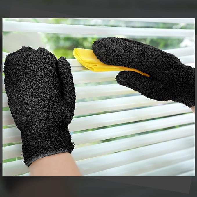 Bencailor 4 Pair Microfiber Dusting Mittens Reusable Women Cleaning Mittens - Image 6