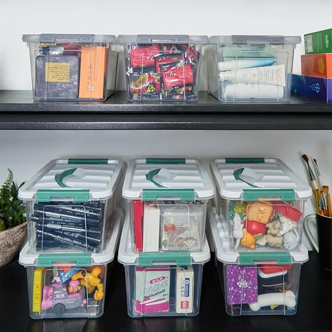 6 Quart Plastic Stackable Storage Latch Bins - Image 7