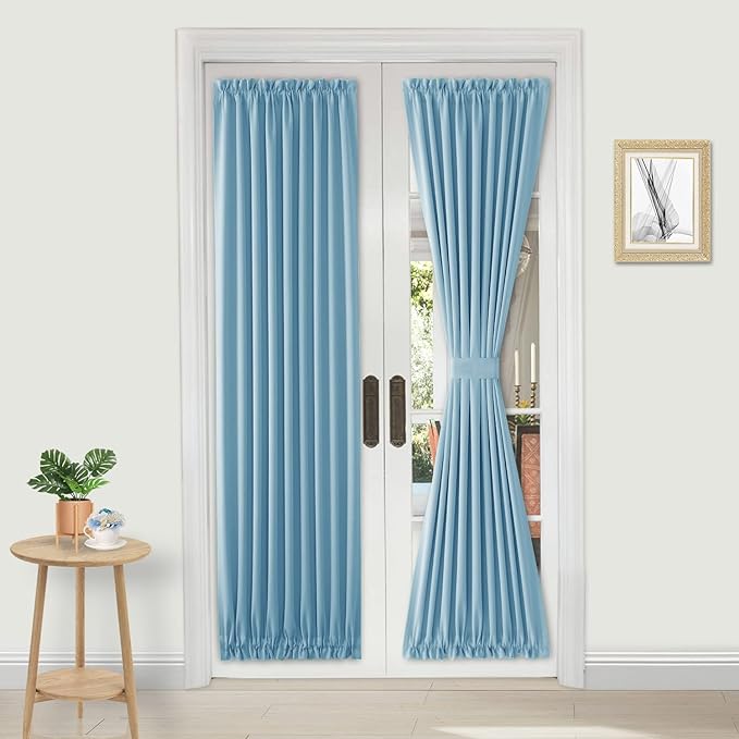 DWCN French Door Curtains – Rod Pocket Thermal Blackout Curtain by DWCN