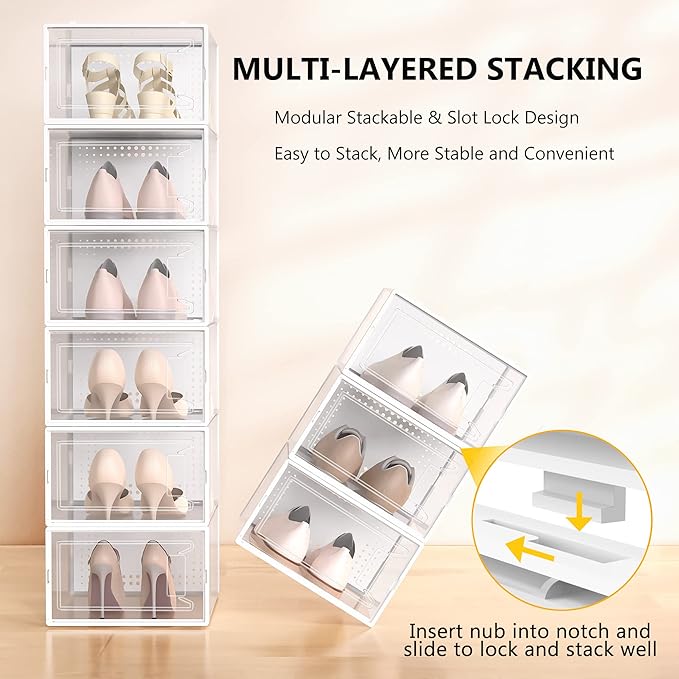 Secret Space 12 Pack X Large Shoe Organizer Storage Boxes - Image 3
