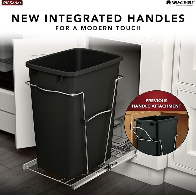 Rev-A-Shelf RV-12KD-18C S 35-Quart Chrome Wire Bottom Mount Pullout Kitchen - Image 3