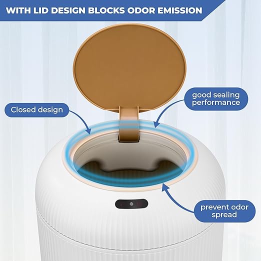 2 Pack Automatic Trash Can 12L /3 Gallon and 10L /2.64 Gallon Bathroom Trash Bin - Image 5
