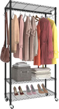 Rolling Portable Garment Rack, Freestanding Clothes Racks, Portable Closet by Serxis