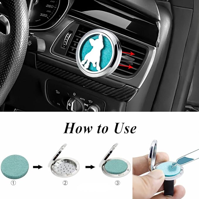 Dog Car Diffuser Vent Clips Essential Oil Car Diffuser Aromatherapy Vent Clip - Image 5