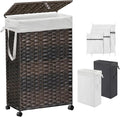 70L Slim Laundry Hamper with Lid & Wheels, Rolling Laundry Basket with 2 by Hiagnete