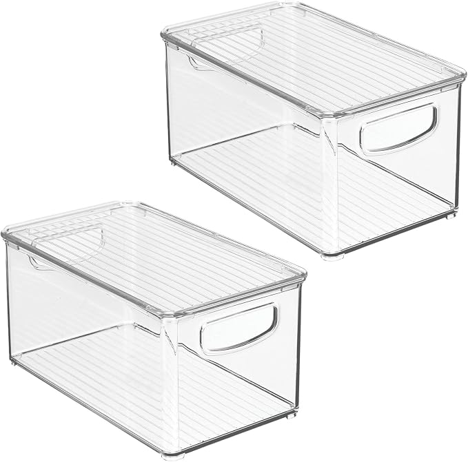 mDesign Plastic Deep Storage Bin Box Container - Image 8