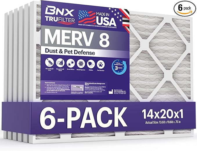 BNX TruFilter 14x20x1 Air Filter MERV 8 by BNX
