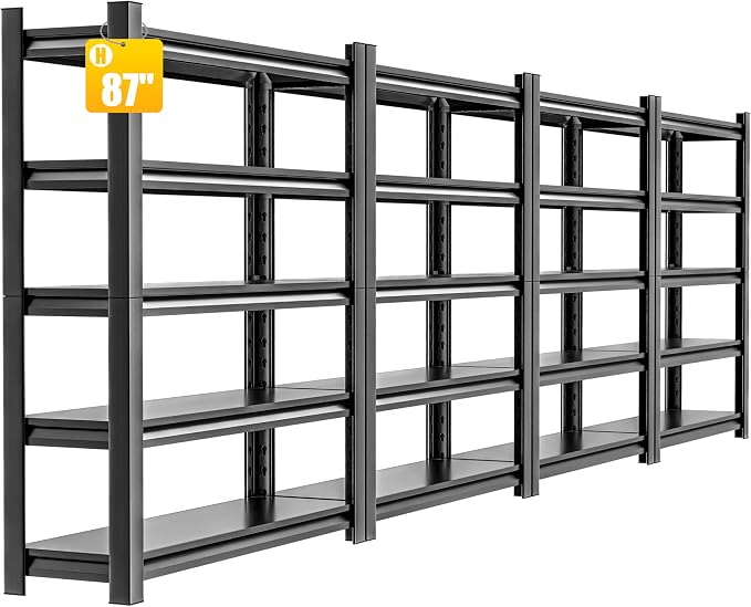 4 Pieces Garage Shelving, Heavy Duty Sturdy Steel Thickened Metal Shelves by HzdbhdGarageShelving