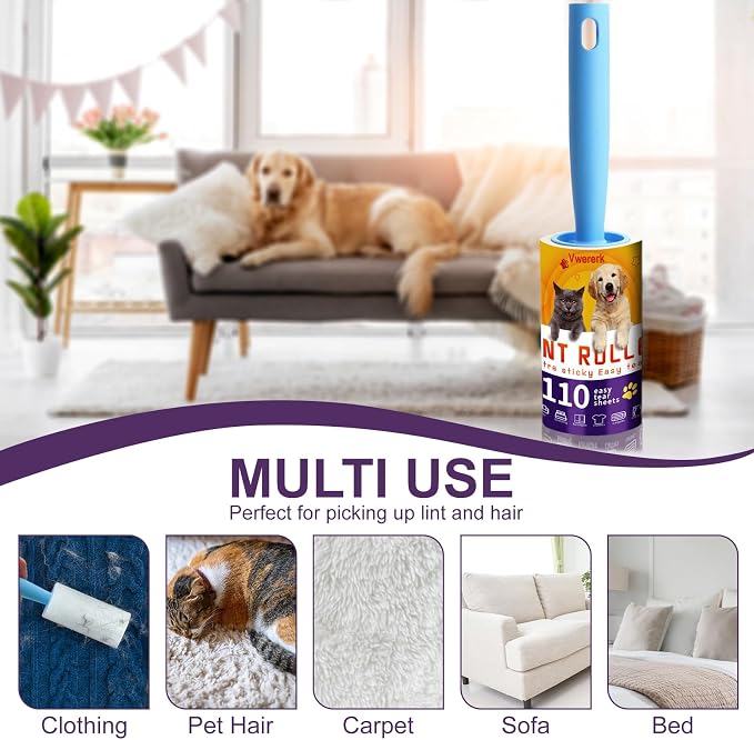 Lint Rollers for Pet Hair Extra Sticky, 220 Sheets/2 Lint Roller Refills - Image 6