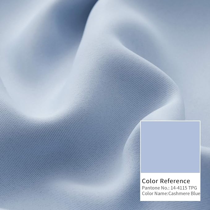 BGment Baby Blue Room Darkening Curtains - Image 7