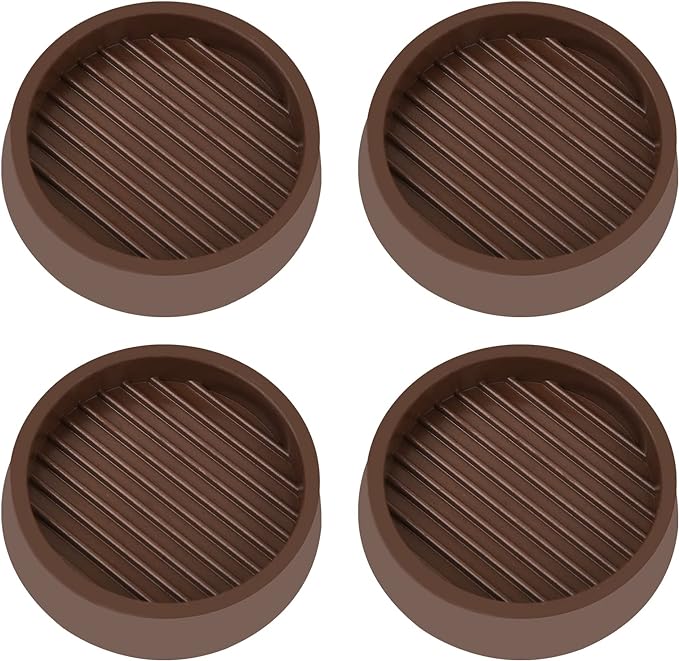 2X2 Round Rubber Caster Cups, Non Slip Furniture Pads, Anti-Slip Gripper by VOCOMO