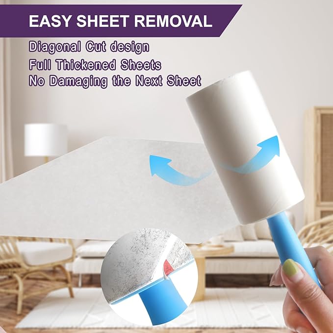 Lint Rollers for Pet Hair Extra Sticky, 440 Sheets/4 Lint Roller Refills - Image 4