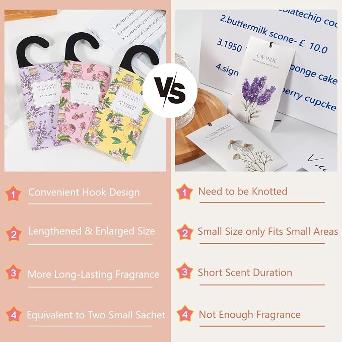 ROSE COTTAGE Large 12 Packs Fresh Linen Hanging Closet Deodorizer Air Freshener - Image 4