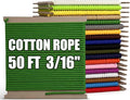 PerkHomy 500lb Cotton Rope 3/16" 50 ft Multi Purpose Utility Diamond Braided by PerkHomy