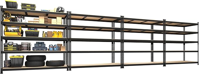 PrimeZone 4 Pack Heavy Duty Adjustable 5 Tier Garage Storage Shelves by PrimeZone