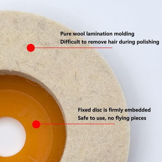 5 Pcs 4.5 Inch Wool Felt Polishing Wheel Disc, Wool Polishing Wheel Disc - Image 3