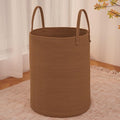 Large Woven Laundry Basket Hamper, 80L Cotton Rope Storage Bin by JMvicyroam