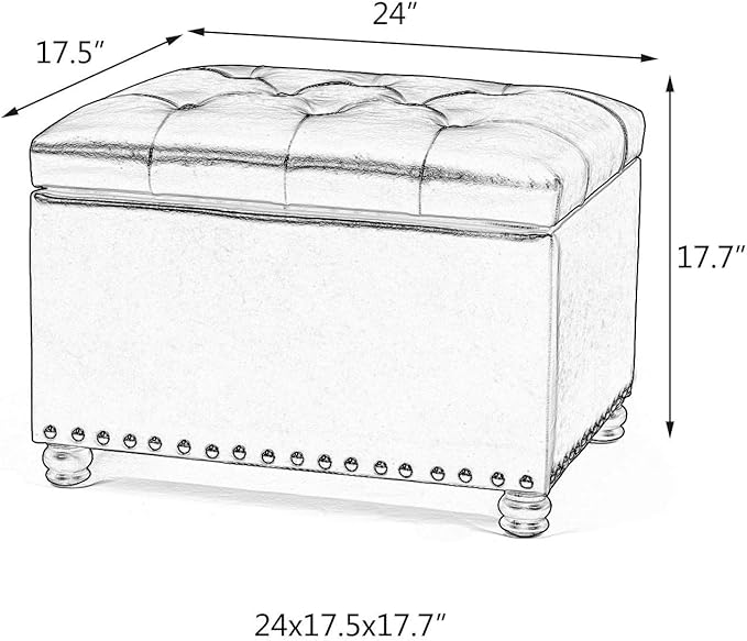 Joveco 24" Rectangular Ottoman - Image 3