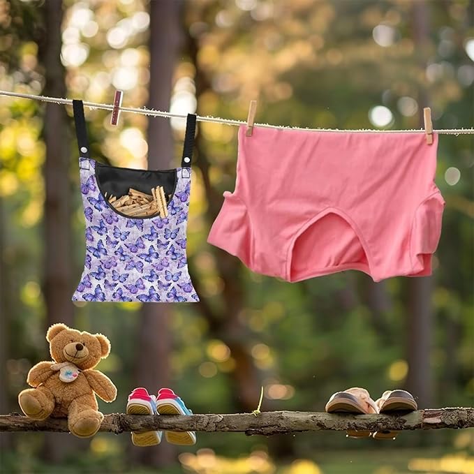 Butterfly Purple Clothespin Bag - Image 4