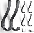 6-Pack Heavy Duty Coat Hooks for Wall Mount by BREYDROK
