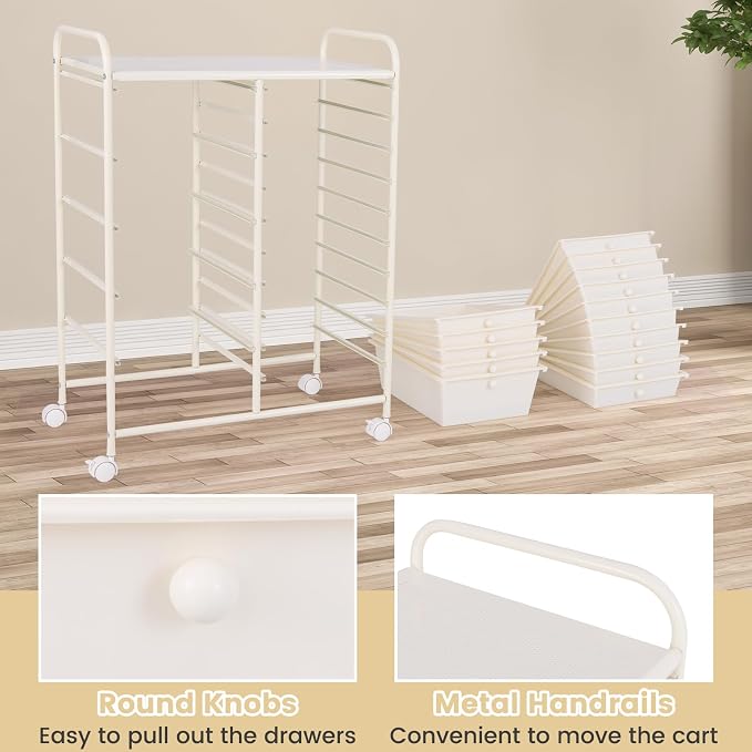GOFLAME 15-Drawer Rolling Storage Cart, Utility Cart - Image 6