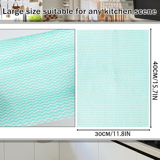 100 Count Disposable Cleaning Towels and Dish Cloths, Super Absorbent Dishcloths - Image 2