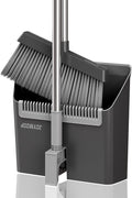 JOYMOOP Black Broom and Dustpan Set, Upright Angle Design by JOYMOOP