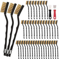 40 Pcs Mini Wire Brush Brass Brush Set, Curved Handle Masonry Brush Wire Brush by Unknown