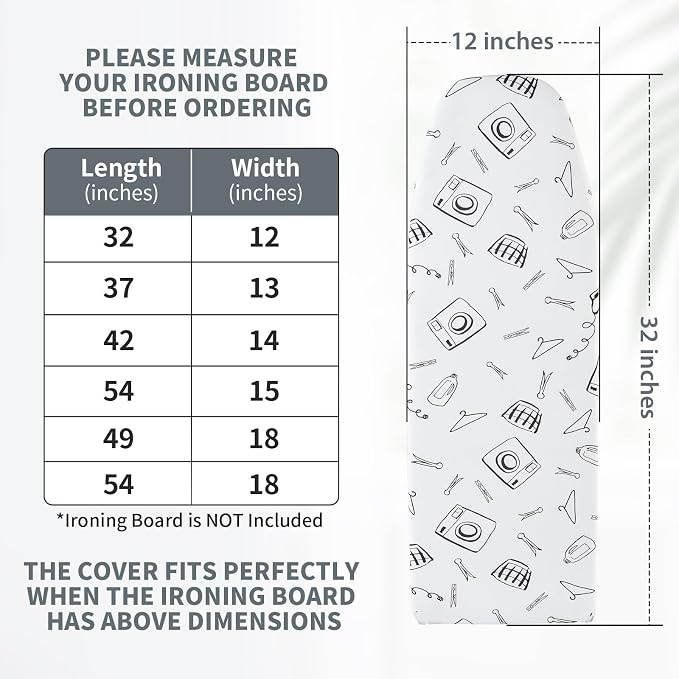 Seiritex Over The Door Ironing Board Cover 14 x 42 inch, Thick Padding and Heat - Image 5