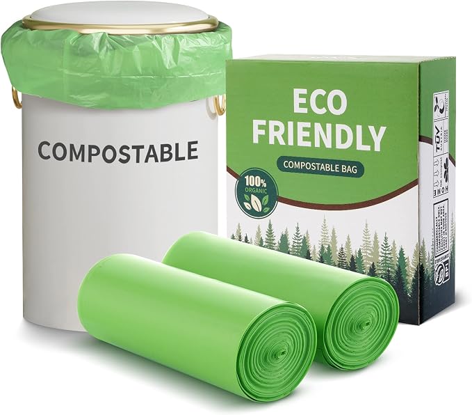 Compostable 8 Gallon Trash Bags Compost Small Garbage Bag Extra Thick 0.87 Mil by Eargardin
