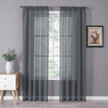 Tollpiz Sheer Curtain Linen Textured Bedroom Curtains Sheer Light Filtering Rod by Tollpiz
