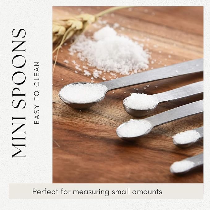5Pcs Teaspoon Measuring Spoons, 1/4 tsp, 1/8 tsp, 1/16 tsp, 1/32 tsp, 1/64 tsp - Image 3