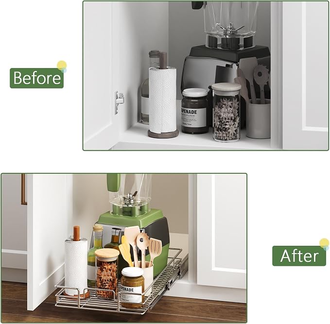 Pull Out Cabinet Organizer 15½" W x 21½" D, Heavy Duty Cabinet Pull Out Shelves - Image 8
