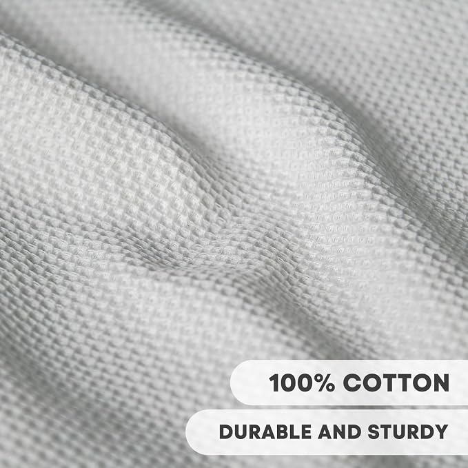 Artoid Mode 100% Cotton Light Grey Waffle Weave Kitchen Dish Cloths, 12x12 Inch - Image 2