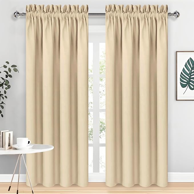 DWCN Blackout Curtains Room Darkening Thermal Insulated Bedroom Curtains Window by DWCN