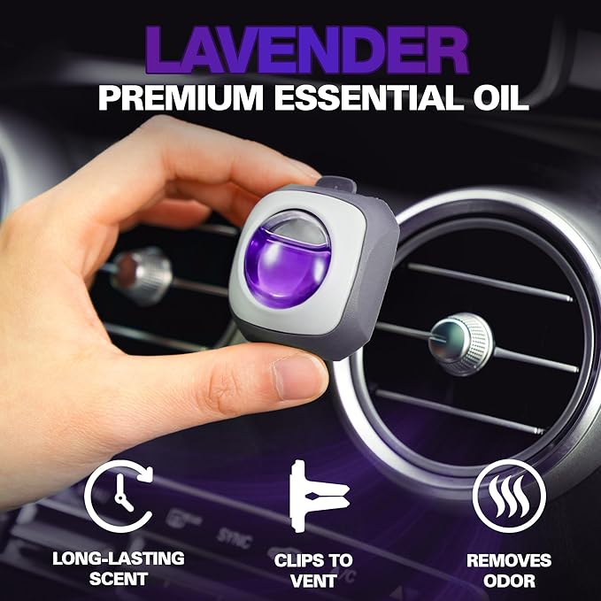 Air Jungles Lavender Scent Car Air Freshener Clip, 6 Vent Clips, 4ml Each - Image 2