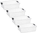 Superio Storage Bins with Lids- 4 Pack, 7.4 Qt Clear Boxes by Superio