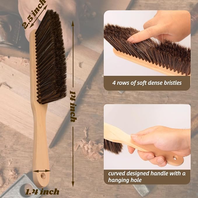 2 Pieces Woooden Dust Brush Hand Broom Bench Brush - Image 3